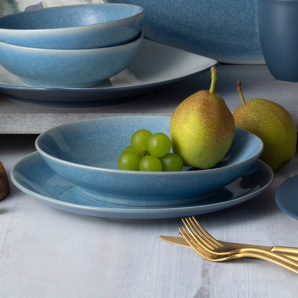 Colorwave Kiln Azure Set of 4 Coupe Pasta Bowls, 9.25