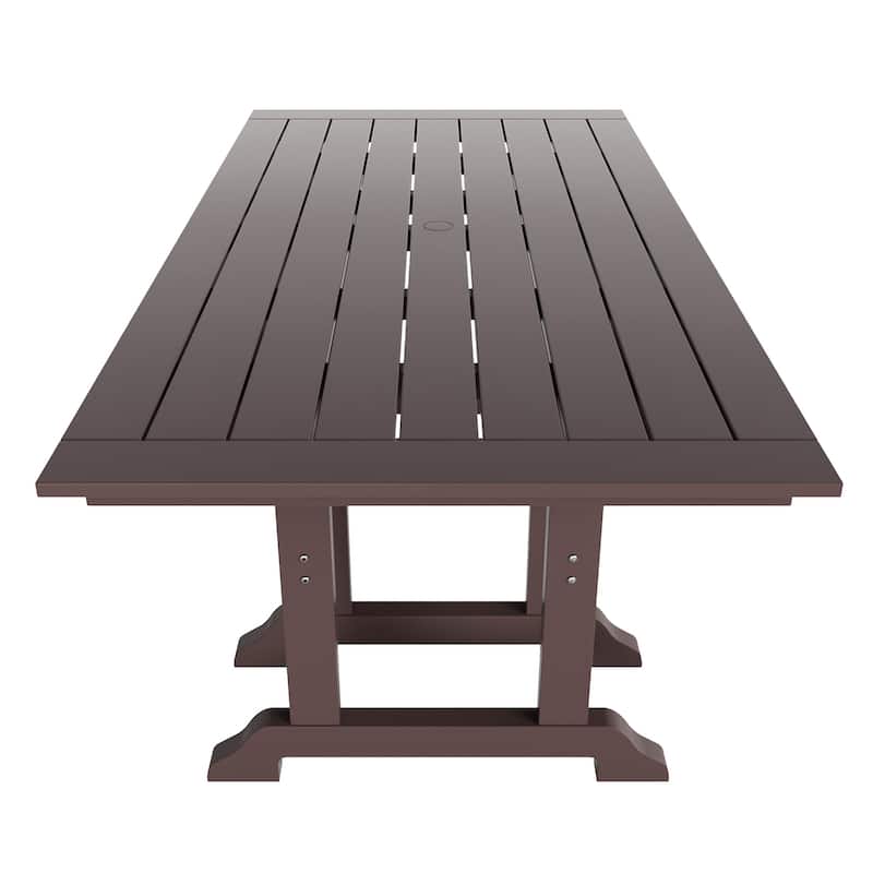 Laguna 6-Piece Outdoor Patio Rectangle Table Garden Arm Chair Dining Set With Bench