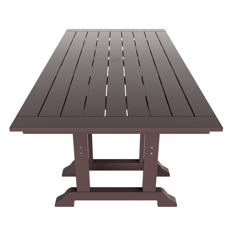 Laguna 7-Piece Rectangular Table Folding Highback Chair Dining Set