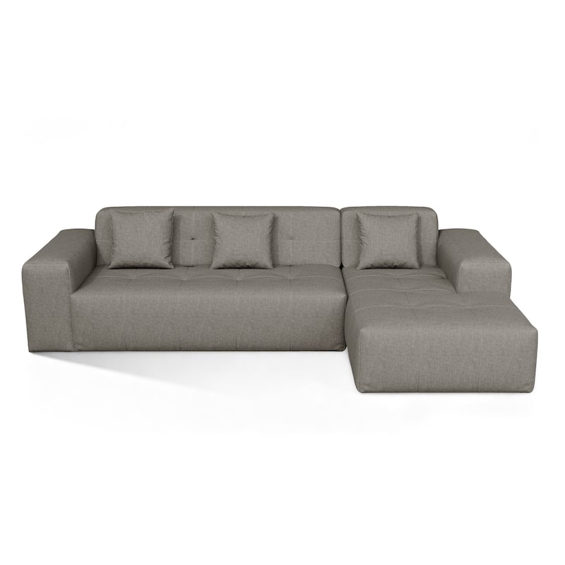 Outdoor No Assembly Patio Sofa with Chaise