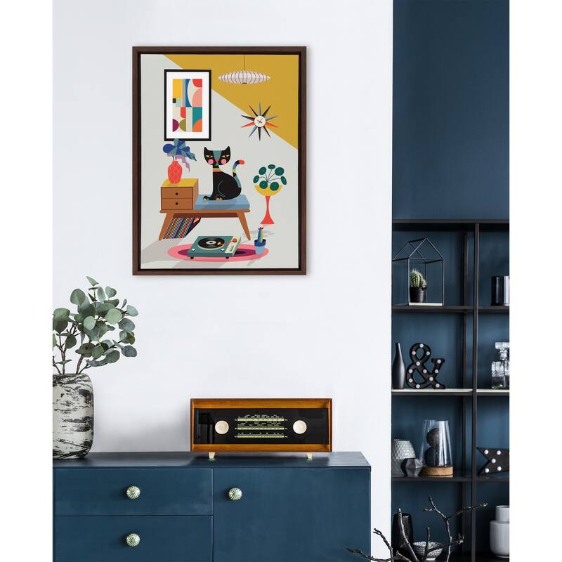 Kate and Laurel Sylvie Player Framed Canvas by Rachel Lee