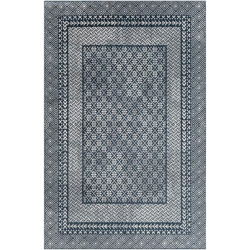 Livabliss Wolbach Machine Washable Traditional Border Area Rug