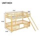 preview thumbnail 3 of 58, Solid Pine Wood Bunk Bed,Versatile Floor Fence Bunk Bed with Door,Twin Over Twin Size