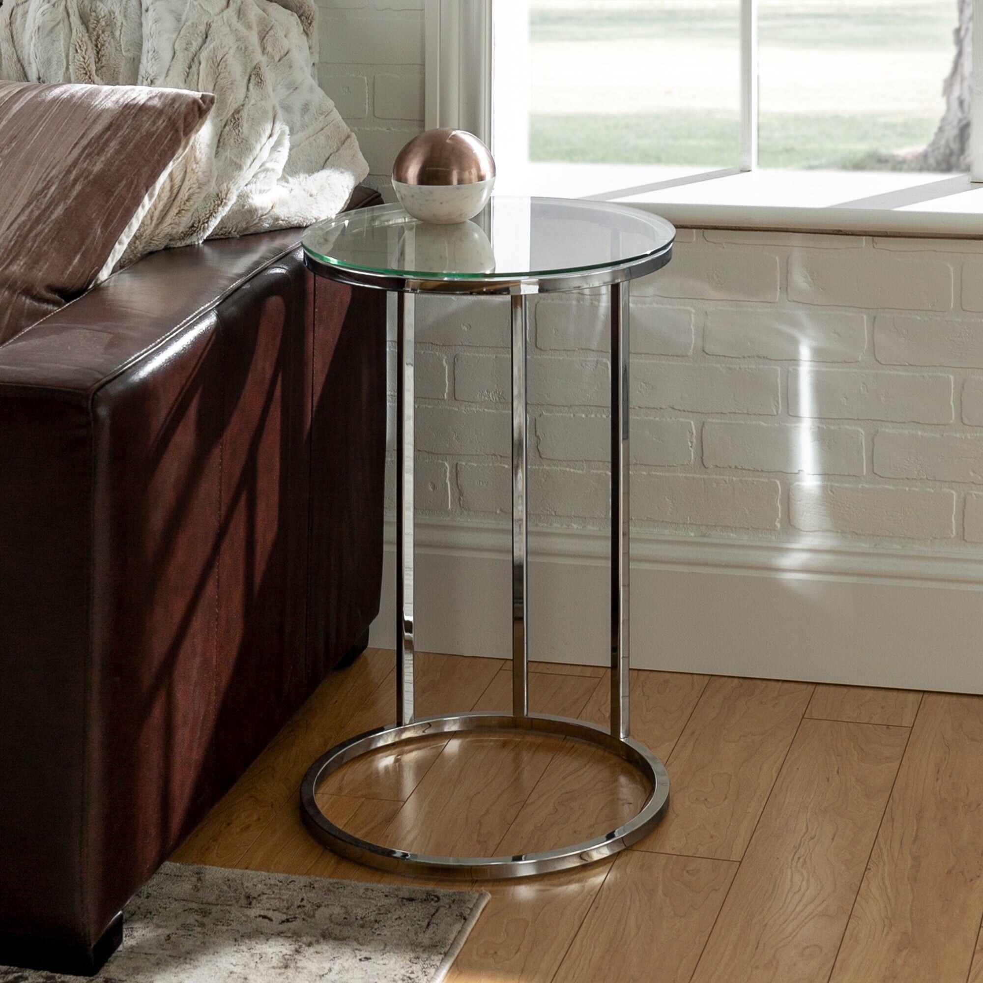 Shop Silver Orchid Mace 16 Inch Round C Side Table On Sale Overstock 22506208