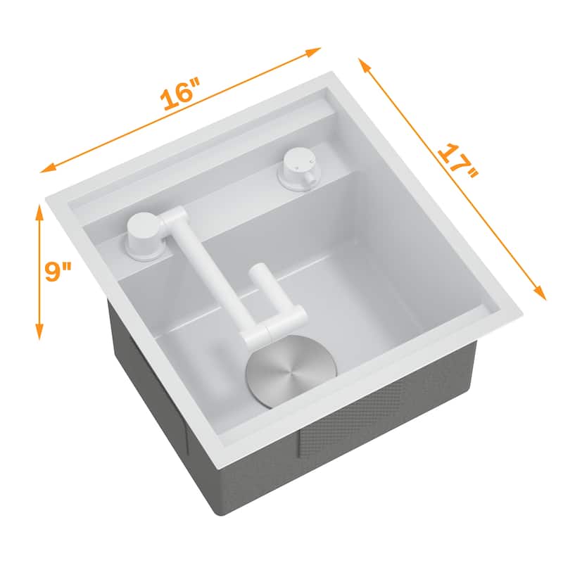 Black/SILVER/WHITE RV Sink with faucet and a foldable tap inside