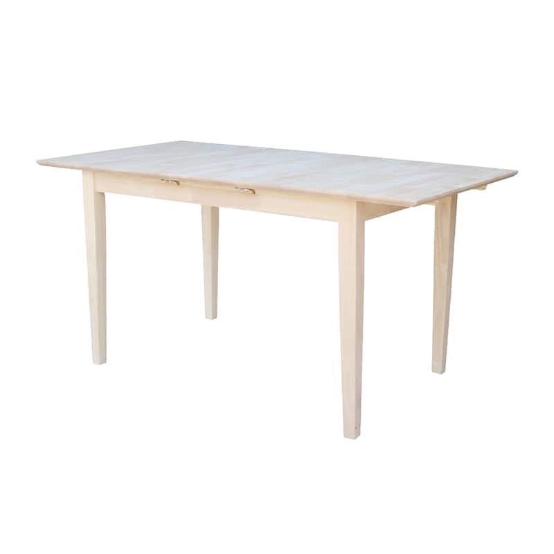 International Concepts 32-inch Wide Unfinished Shaker Style Parawood Dining Table with Butterfly Extension