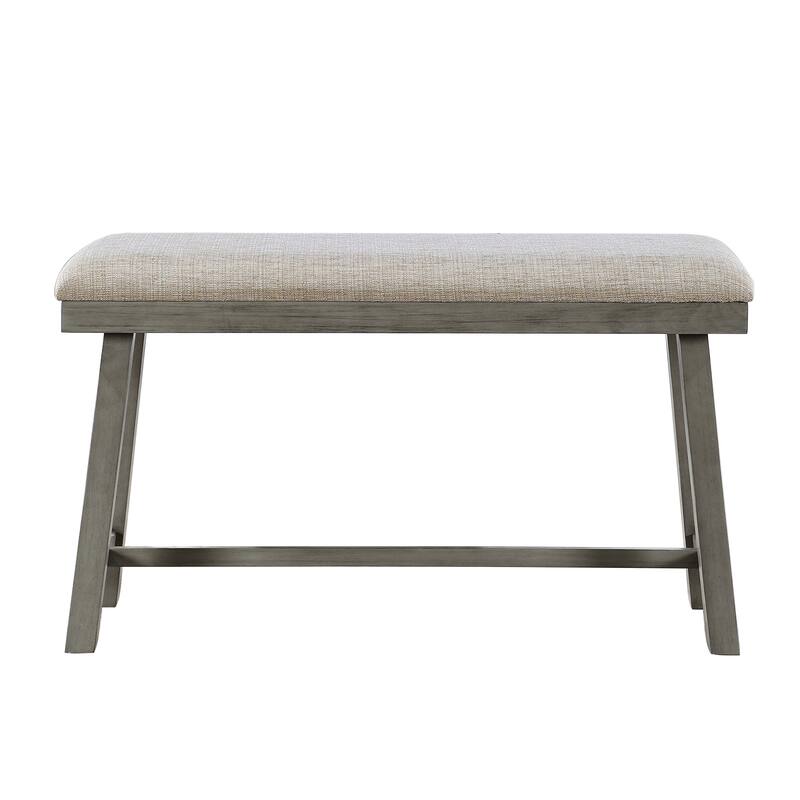 Anab Counter Height Bench, Foam Cushioned Polyester, Gray Wood