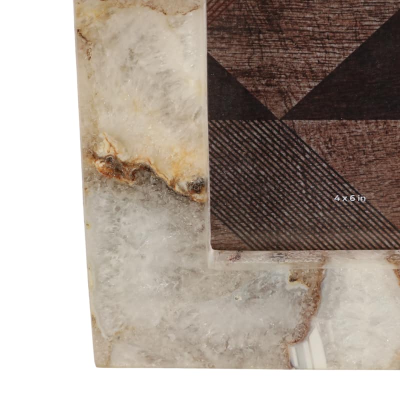 Stone Agate Decorative Frame Accents Modern Glam Style Sleek Display