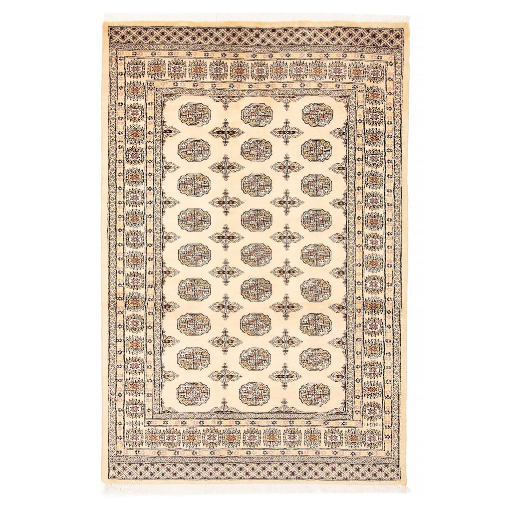ECARPETGALLERY Hand-knotted Peshawar Bokhara Beige Wool Rug - 4'7 x 6'11