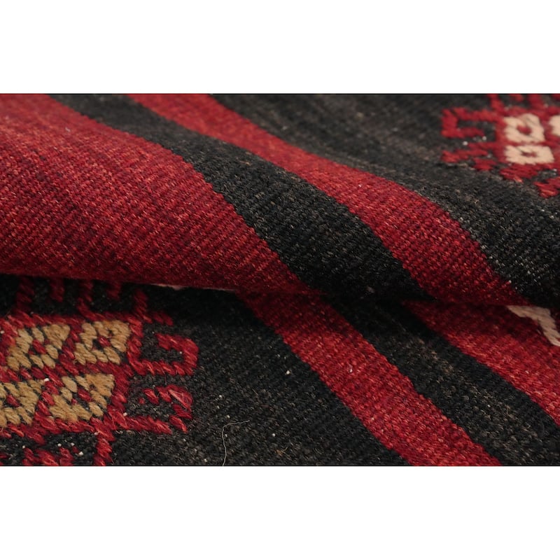 Hand Woven Oriental 100% Wool Carpet Southwestern Tribal Red Kilim Area Rug - 9' 9'' X 6' 3''