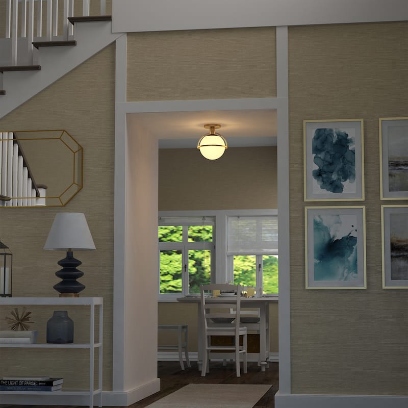 Cieonna 9.25" Wide Semi Flush Mount with Glass Shade