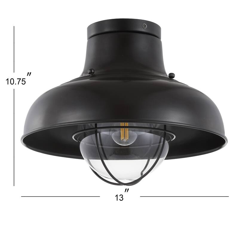 Jobs 13" Metal LED Semi-Flush Mount, Chrome by JONATHAN Y