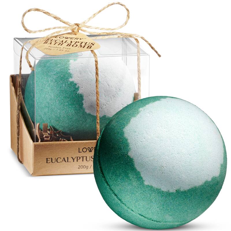 Lovery Eucalyptus Handmade Bath Bomb, 7oz Fizzy, Natural Spa Bubble Ball - 7 oz