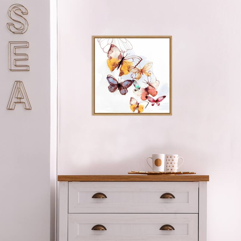Butterfly Fly Away I by PI Gallerie Framed Canvas Art