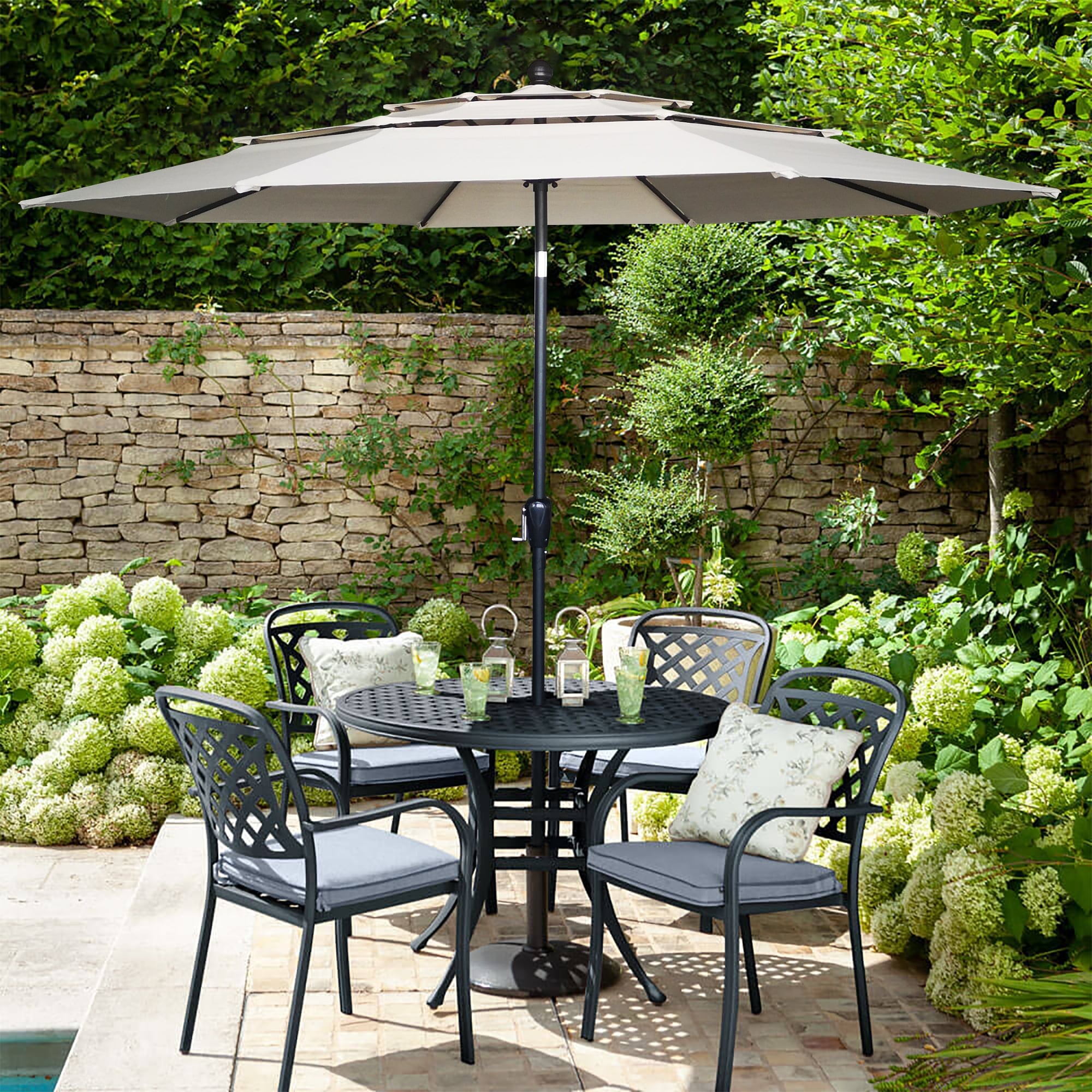 10 ft double vented patio umbrella 10ft Patio Umbrella with Double Air Vent - Bed Bath & Beyond