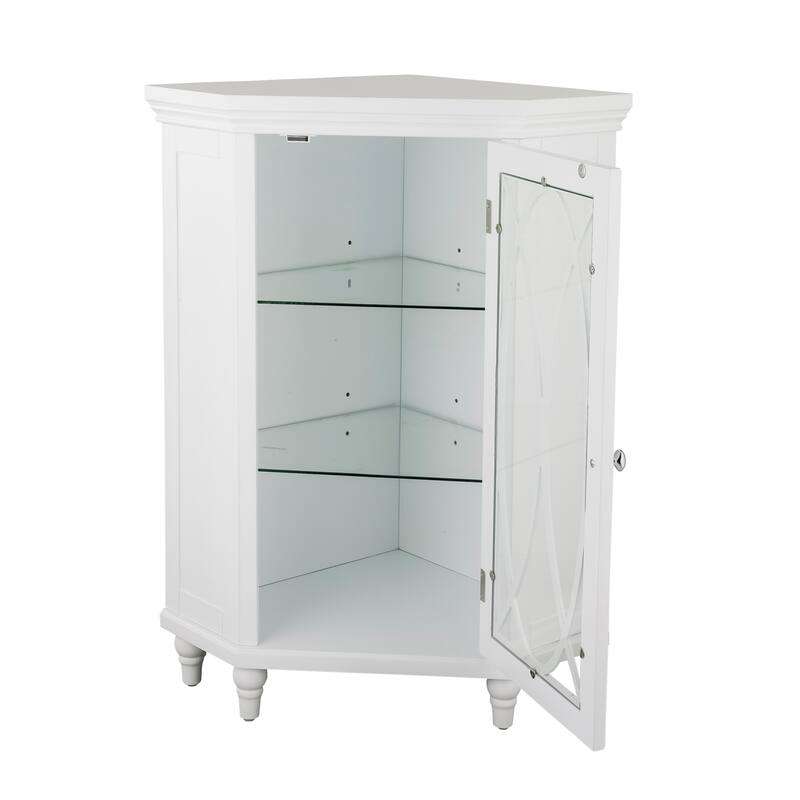 Teamson Home Florence Freestanding Corner Floor Accent Cabinet