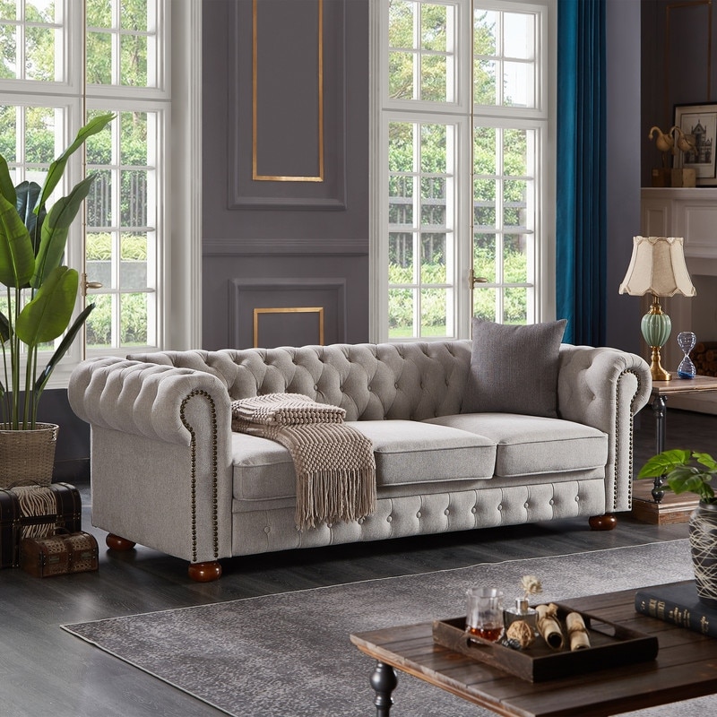 Grey fabric 3 seater sofa deals