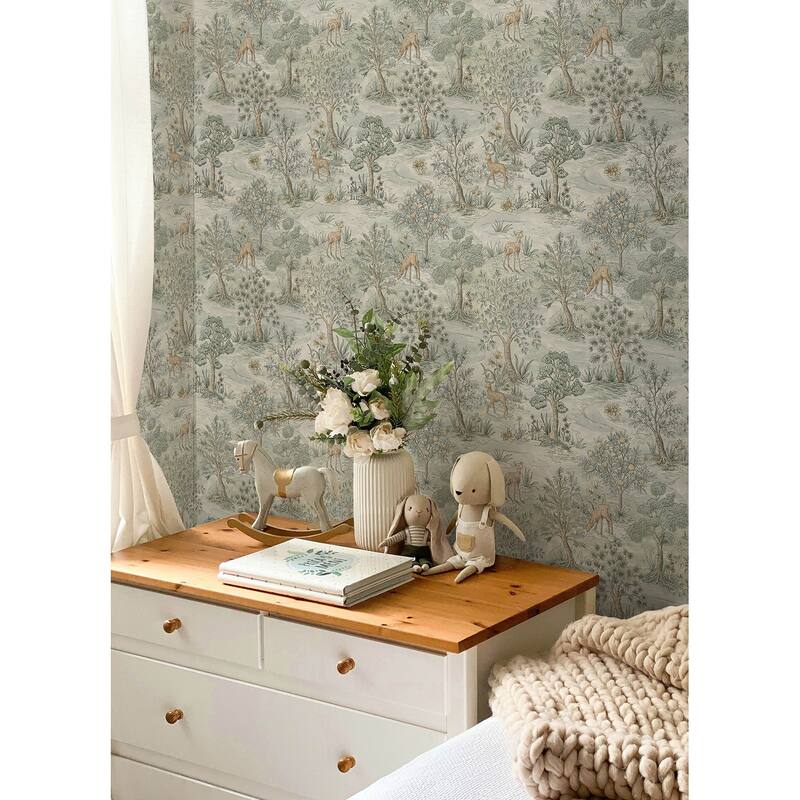 Chris Loves Julia x NuWallpaper Bramble Wintergreen Peel and Stick Wallpaper
