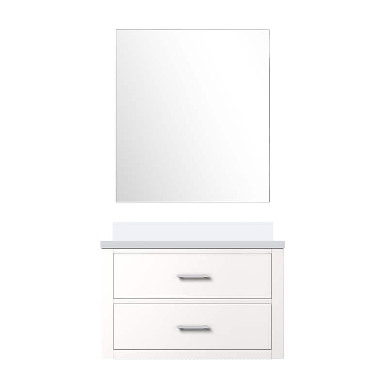 Castor Bath Vanity with Quartz Top, Sink and Mirror