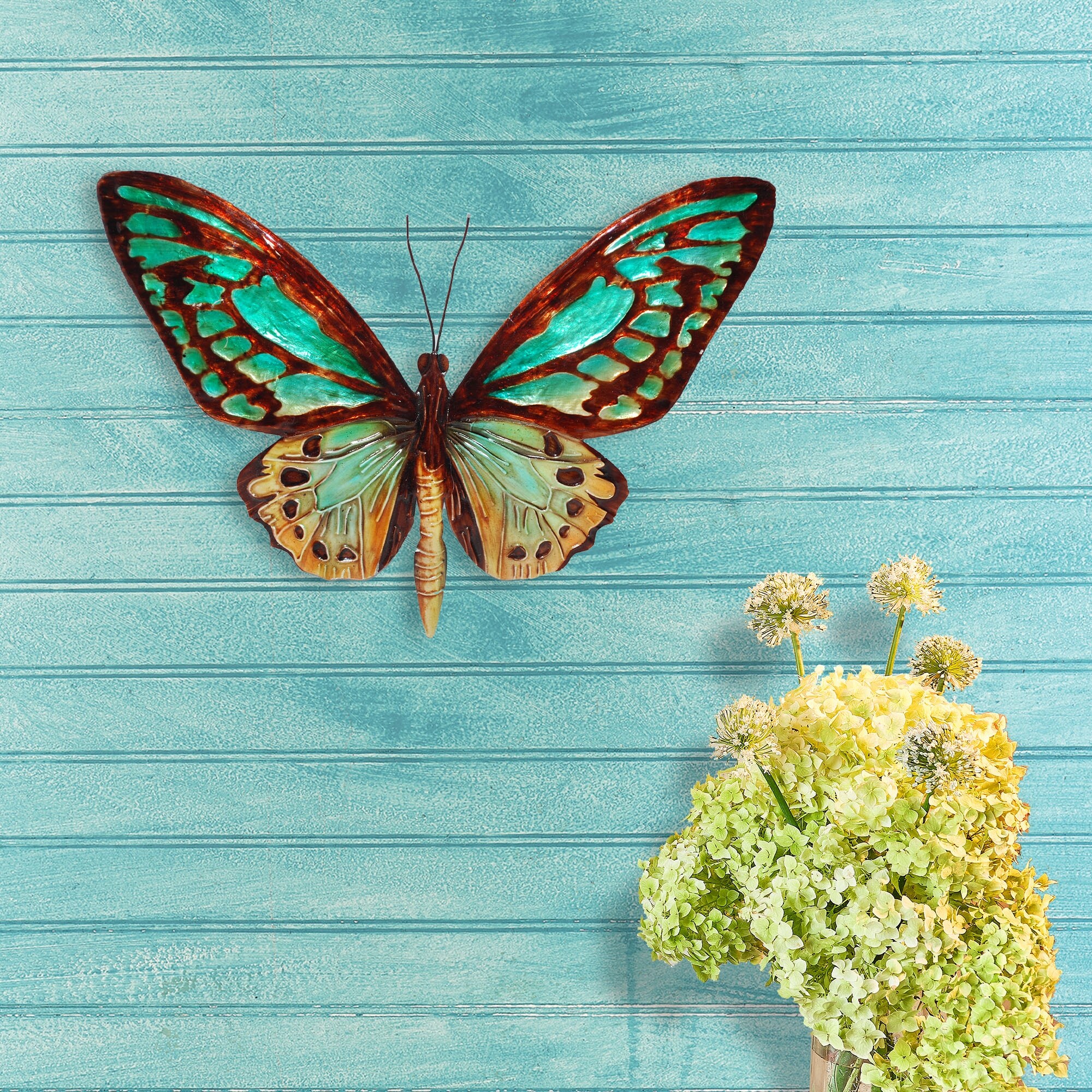 Handmade Aqua And Gold Butterfly Wall Decor Philippines On Sale Overstock 16342176 The migration of monarch butterflies through the california redwood forests is a majestic sight. handmade aqua and gold butterfly wall decor philippines