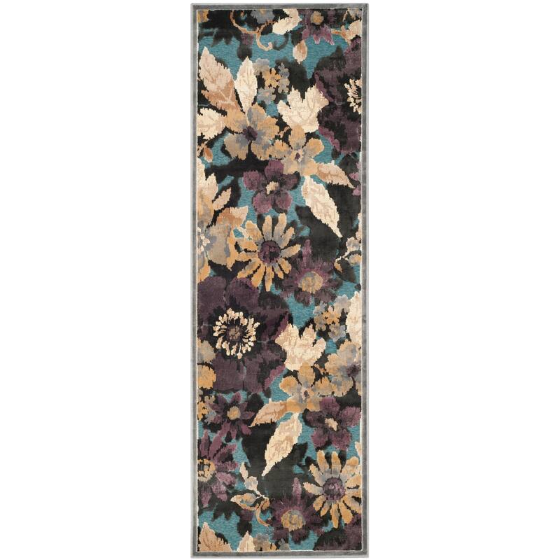 SAFAVIEH Paradise Armina Modern Viscose Rug - 2'5" x 7'6" Runner - Grey/Multi - Runner