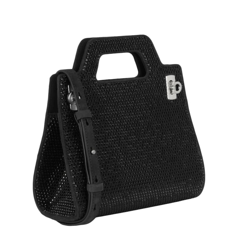 Ferragamo Wanda Mini Stain And Strass Top-Handle Bag