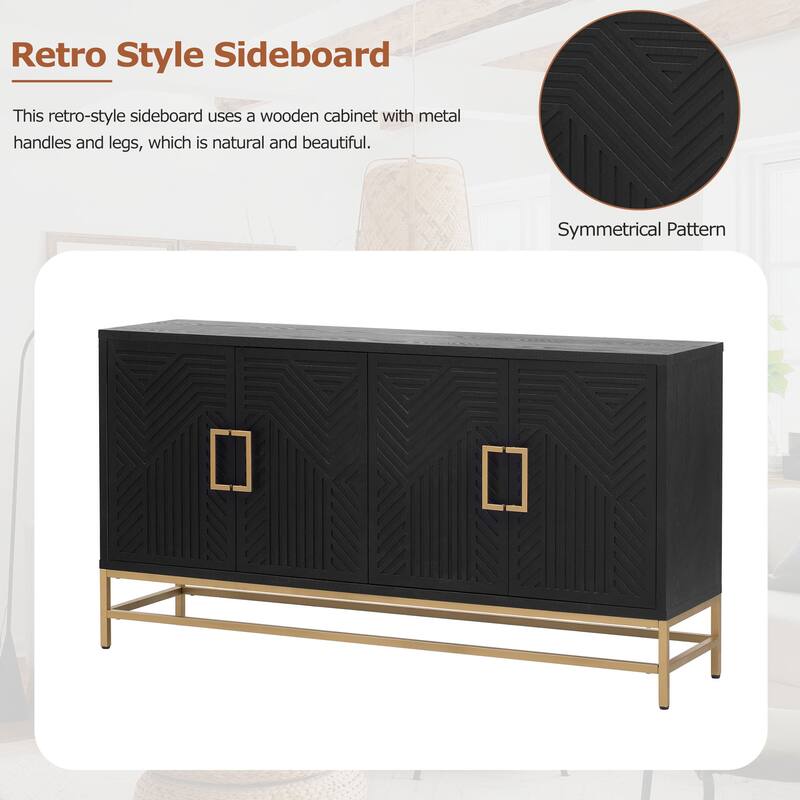 Nestfair Retro-Style Sideboard with Adjustable Shelves