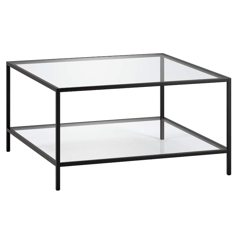 Sivil 32" Square Coffee Table with Shelf