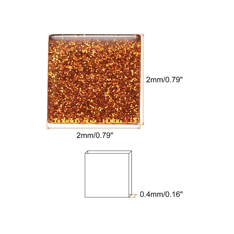 Mosaic Tiles, Glass Tiles 2 x 2cm for DIY Crafts, 50pcs 200g - Dark Orange