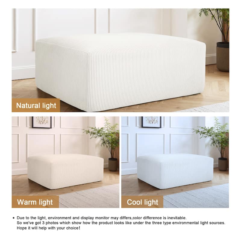 Corduroy Upholstered Modular Sectional Sofa with Ottoman