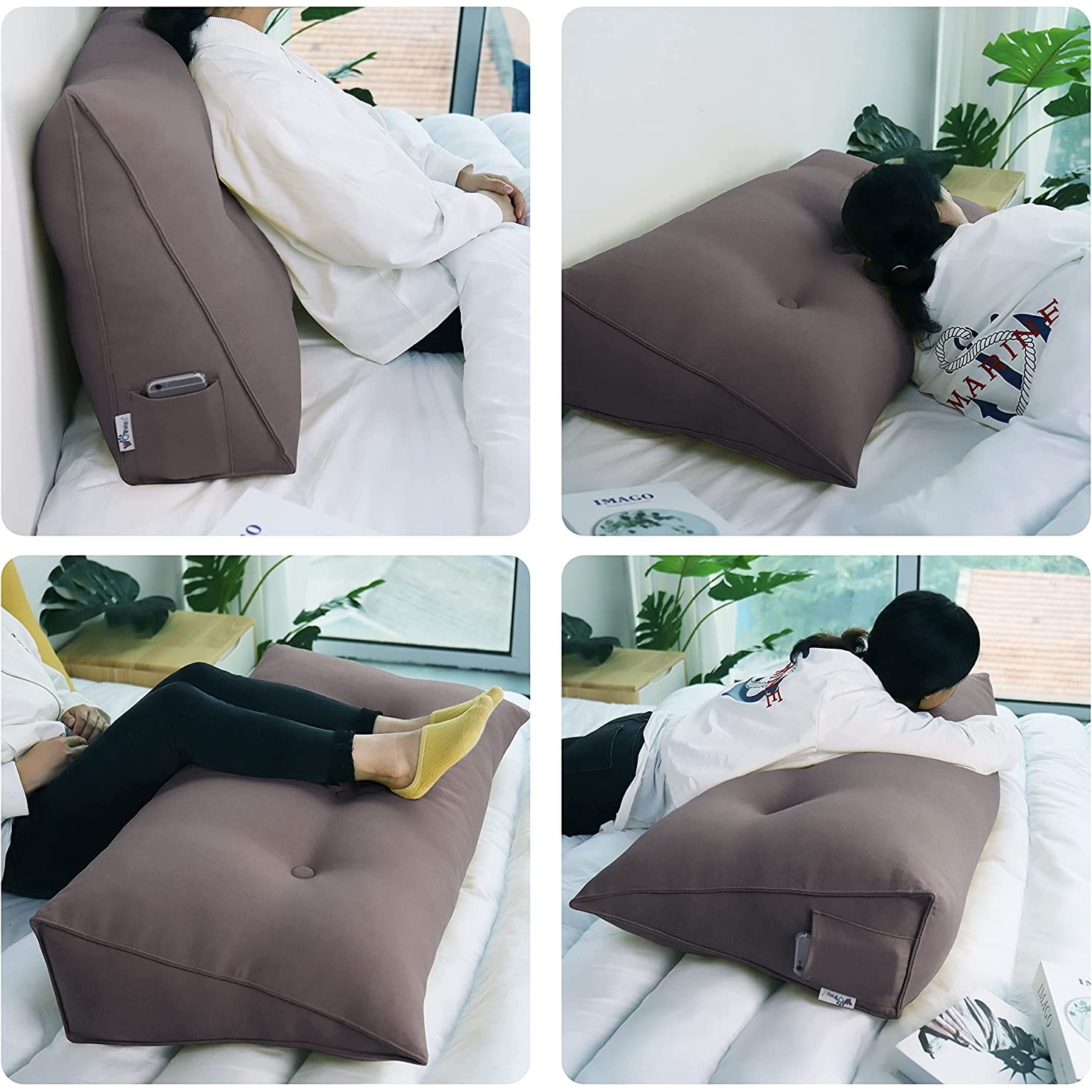 FAVICOVID Headboard Pillow Bed Reading Pillow Back Rest Pillow