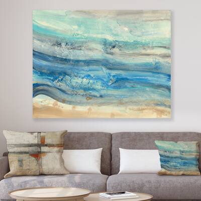 Ocean Mineral Waves' Canvas Art - Blue