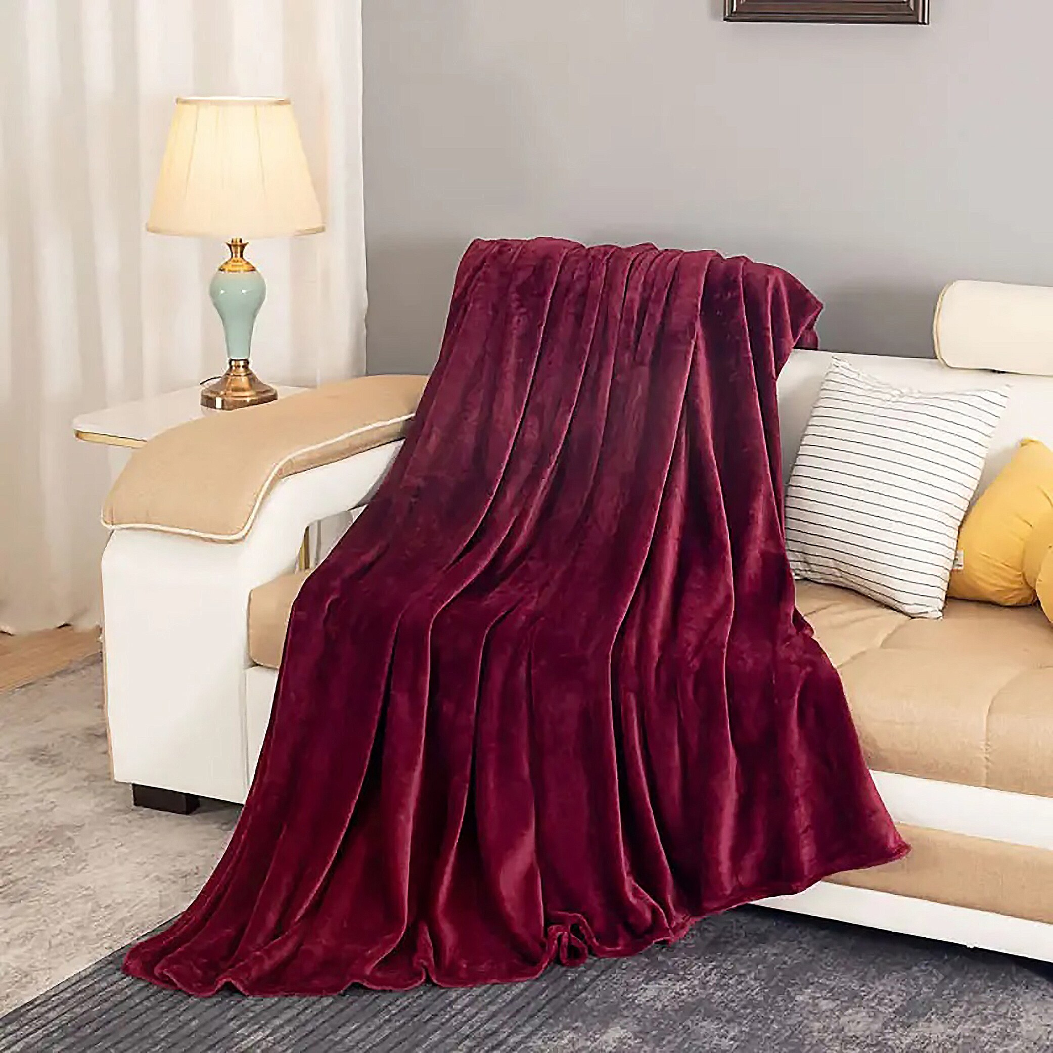 Maroon hot sale bed throw