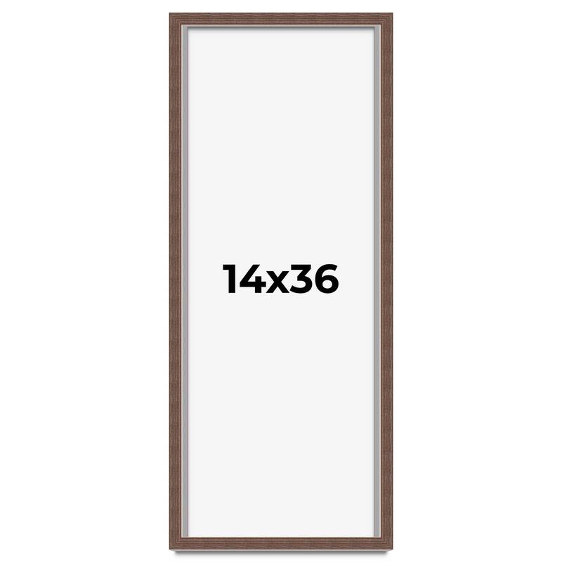 14x36 Shadow Box Frame Brown | 1.125 inches Deep Real Wood Rustic