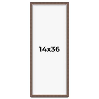 14x36 Shadow Box Frame Brown | 1.125 inches Deep Real Wood Rustic