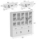 preview thumbnail 71 of 71, 78.7"Modular White Curio Bookcase Cabinet w/Glass Doors Buffet Display