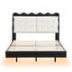 preview thumbnail 13 of 33, Classic Modern Style Full Size Platform Bed with Storage Headboard,Sturdy Wood Bed,LED Light Strips and USB Charging Design
