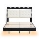 preview thumbnail 13 of 33, Full Size Platform Bed with LED Light Strips and Headboard Storage Space