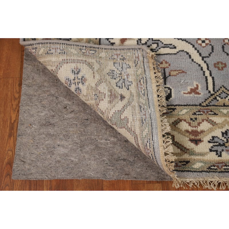 Oushak Oriental Accent Rug Hand-Knotted Blue Wool Carpet - 4'1"x 5'11"