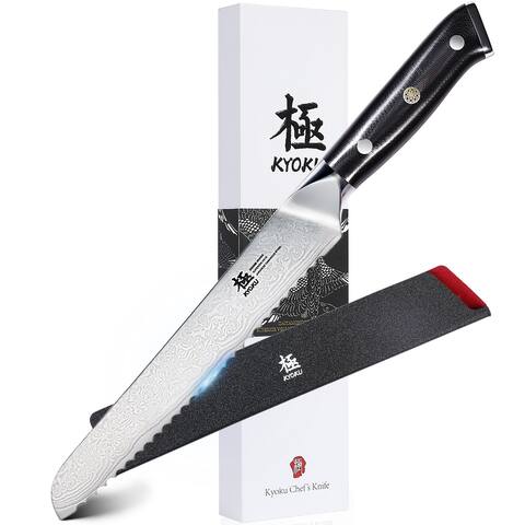 KYOKU 8-Inch Bread Knife Damascus kitchen knife - Black