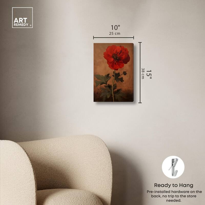 Flourish in Red II Canvas by Art Remedy, Gallery Wrapped