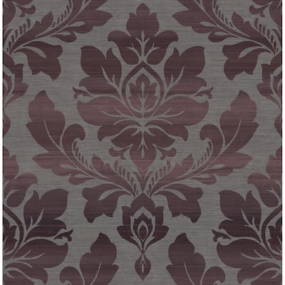 Seabrook Designs Ceri Ombre Striped Damask Unpasted Wallpaper