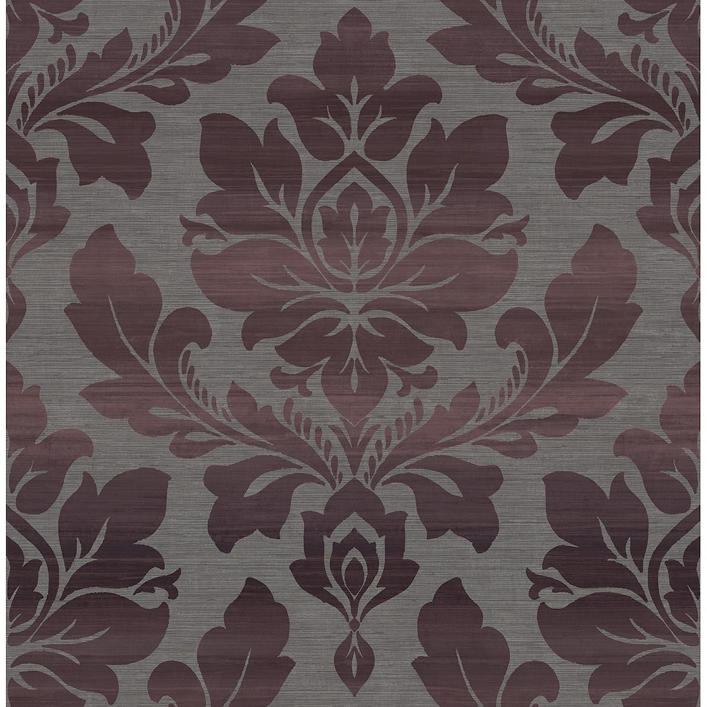 Seabrook Designs Ceri Ombre Striped Damask Unpasted Wallpaper