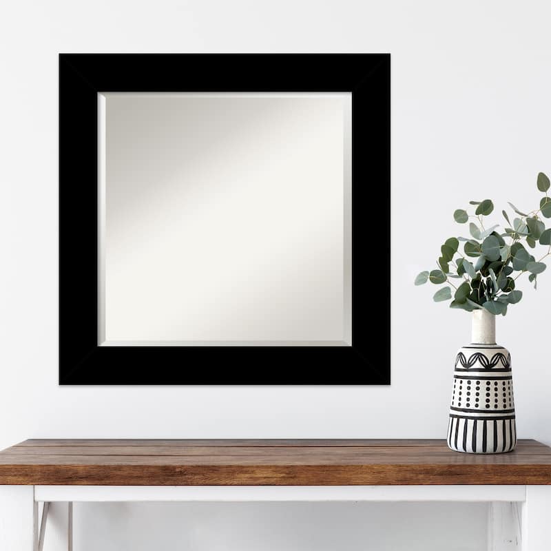 Basic Beveled Wood Framed Wall Mirror