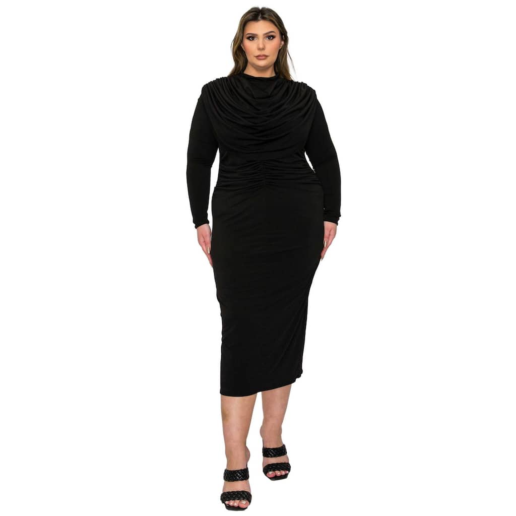 L I V D Women's Plus Size Aurora Ruffled Bodycon Dress