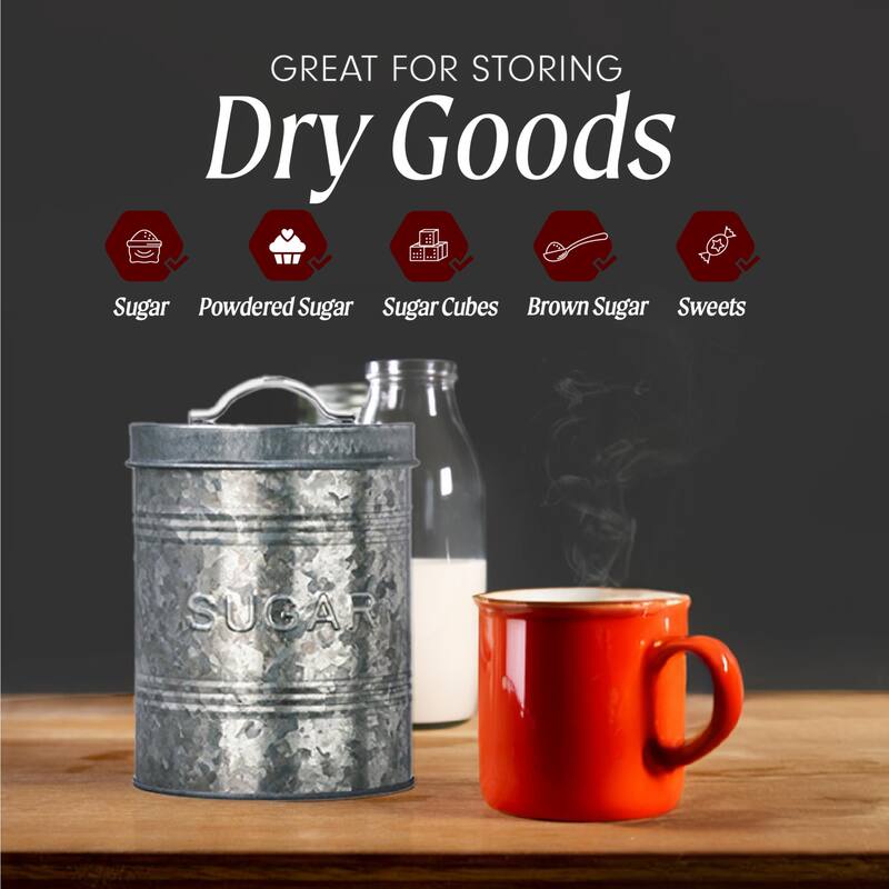 Amici Home Rustic Kitchen Collection Galvanized Storage Canister
