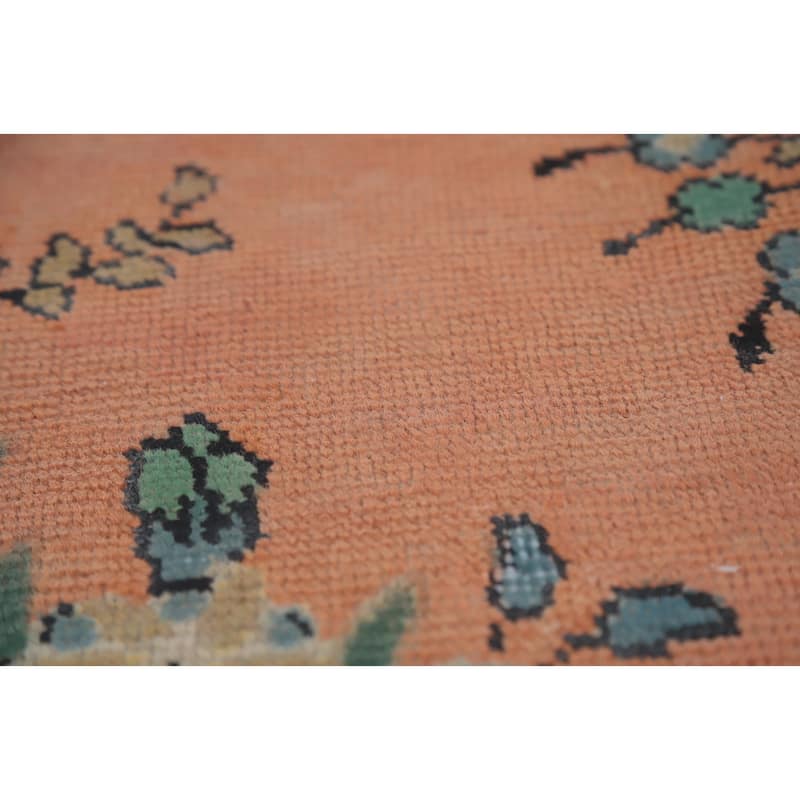 Hand Knotted Oriental 100% Wool Carpet Traditional Geometric Coral Tabriz Area Rug - 12' 7'' X 9' 7''
