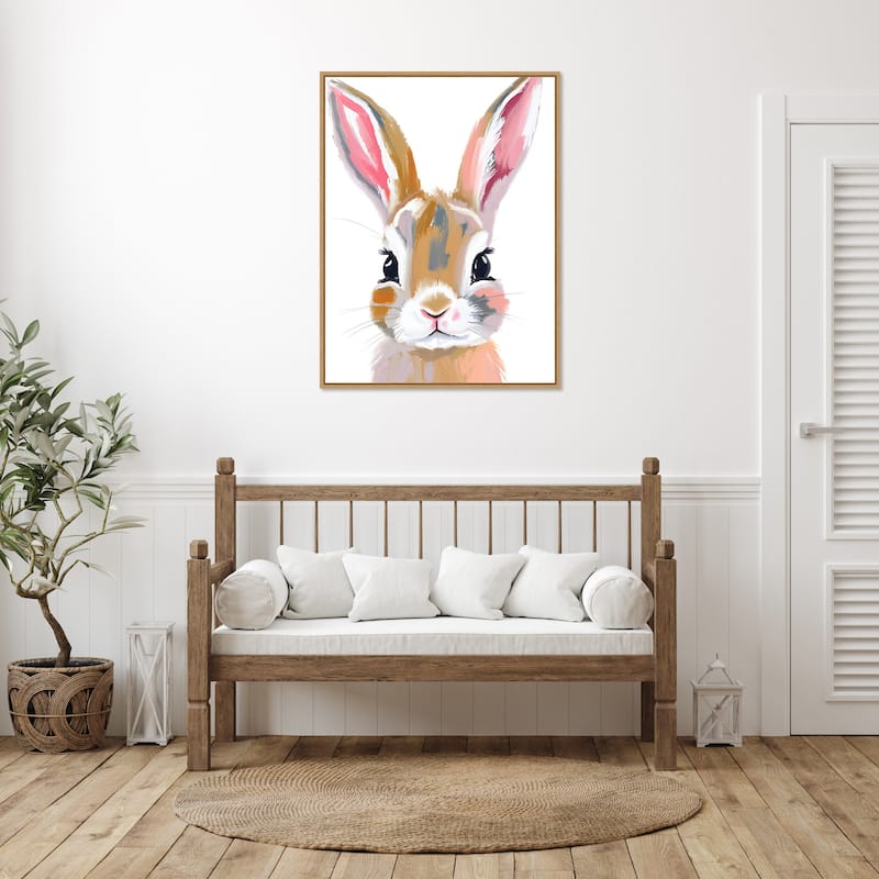 Bunny by Ohkimiko Framed Canvas Wall Art