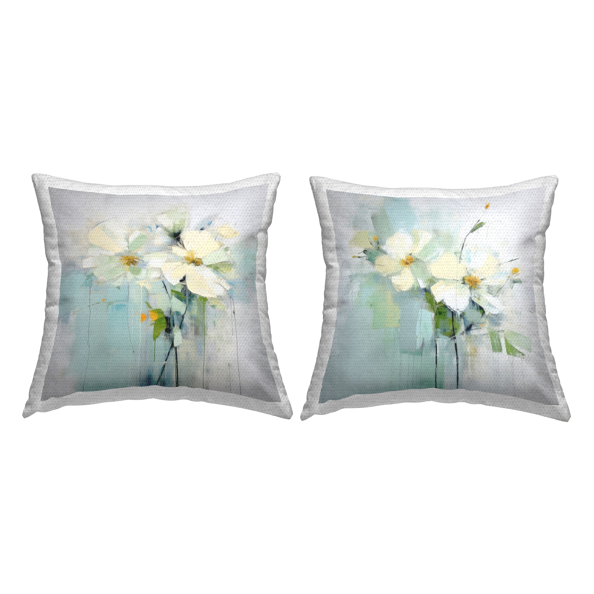 Stupell Muted White Blooms Printed Outdoor Throw Pillow Design by Irena Orlov (Set of 2)