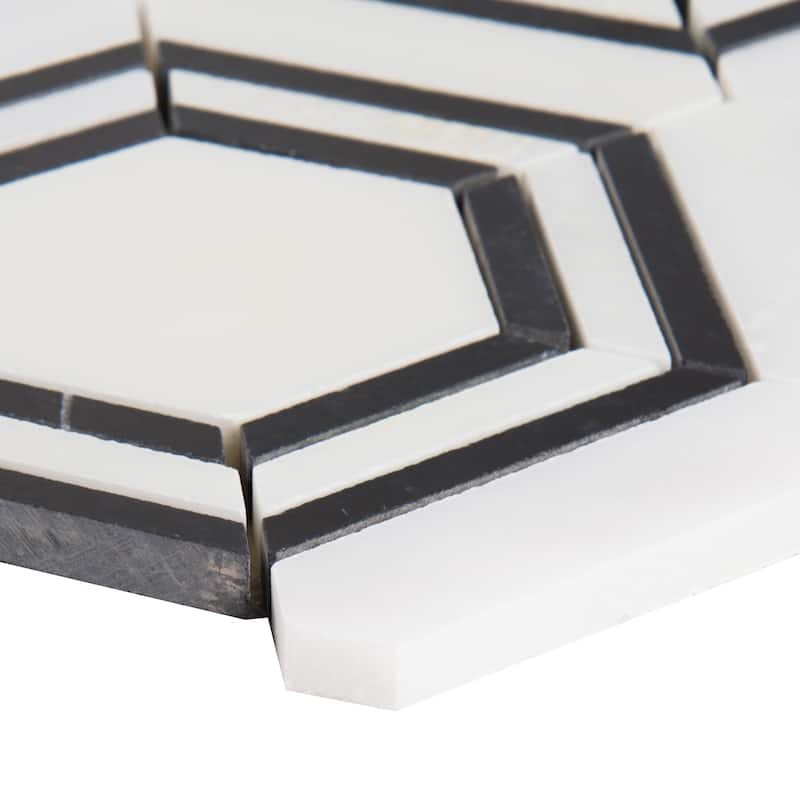 Ackland AKM-S-13X11GEP-CA 11" x 13" Marble Geometric Floor and Wall